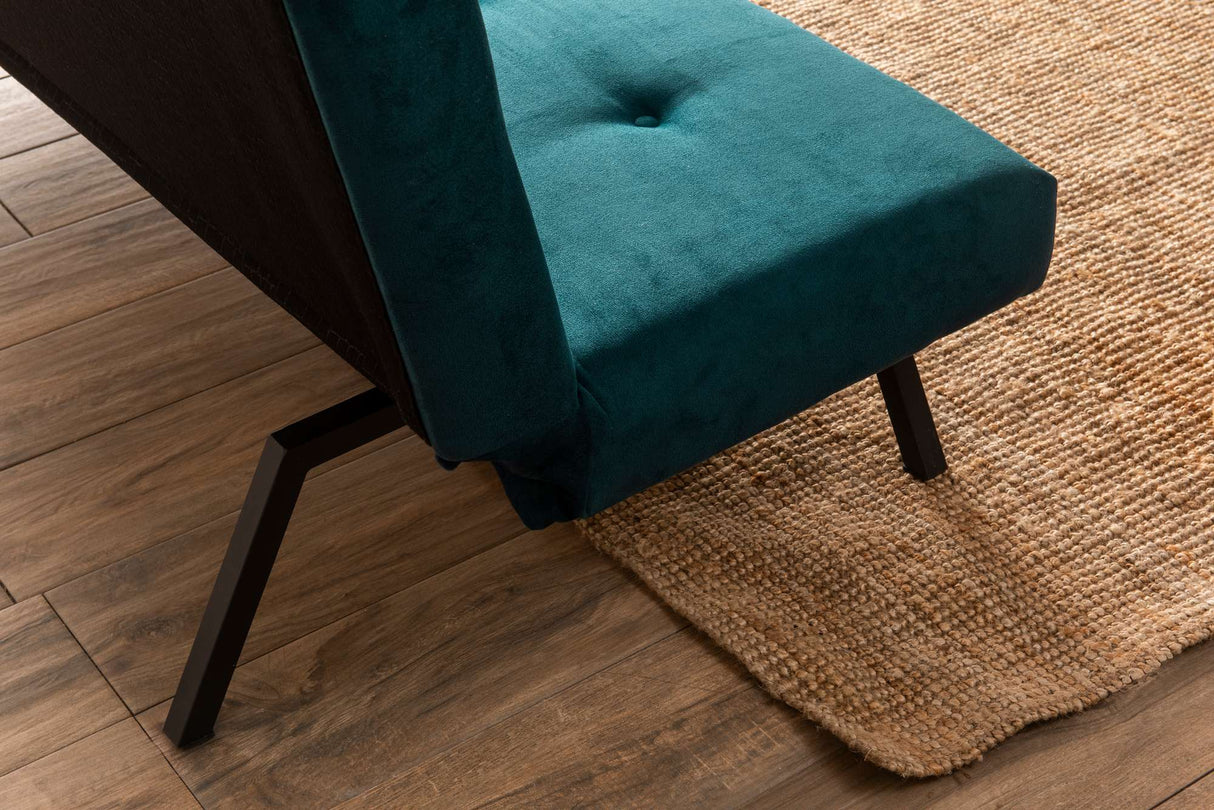 3-Zits Slaapbank Zoly Petrol Groen Stof - 180 cm - Zonder armleuningen - Gecapitonneerd