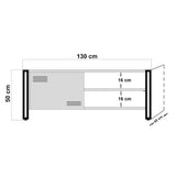 TV Meubel Cosmo Atlantisch Dennenhout Zwart Melamine 130x50x45 cm