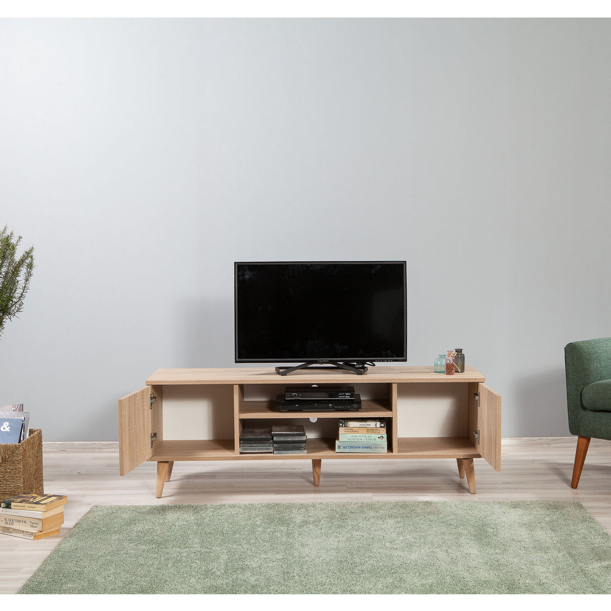 TV Meubel Truva Sonoma Eik Gestreept Melamine 140x50x40 cm