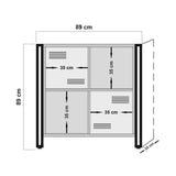 Boekenkast Cosmo Atlantisch Dennenhout Zwart Melamine 89x89x35 cm