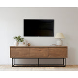 TV Meubel Milo Walnoot Zwart Melamine 140x50x40 cm