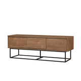 TV Meubel Milo Walnoot Zwart Melamine 140x50x40 cm