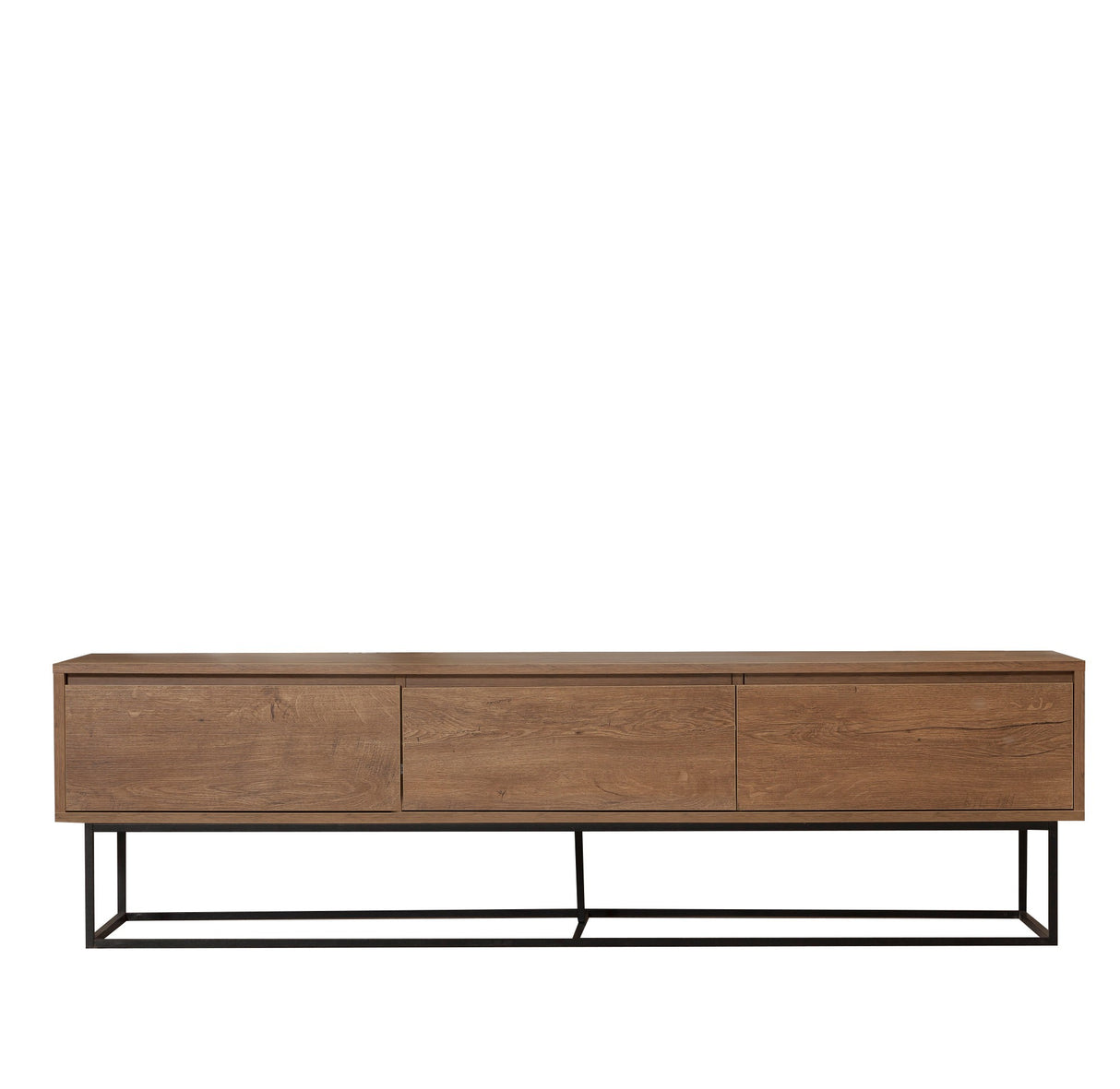 TV Meubel Milo Walnoot Zwart Melamine 180x50x40 cm