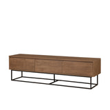 TV Meubel Milo Walnoot Zwart Melamine 180x50x40 cm