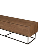 TV Meubel Milo Walnoot Zwart Melamine 180x50x40 cm