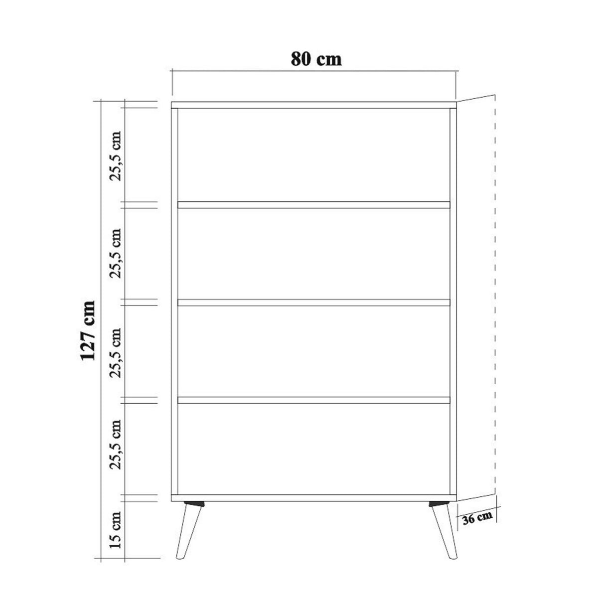 Wandkast Multibox Sonoma Eik Melamine 80x127x36 cm