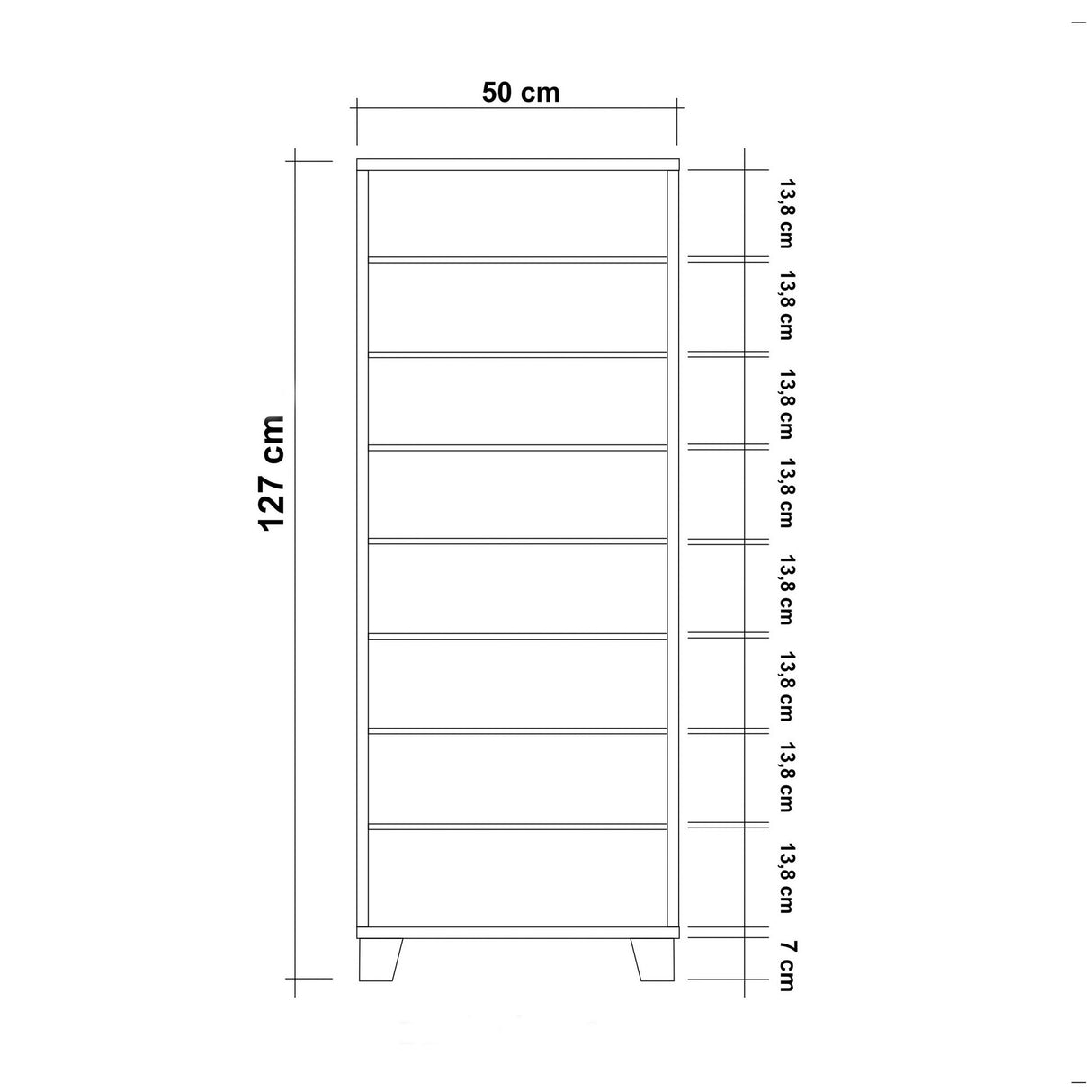 Schoenenkast Filinta Wit Melamine 50x127x38 cm