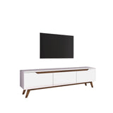 TV Meubel Osiris Wit Donker Walnoot Melamine 180x48,6x35 cm