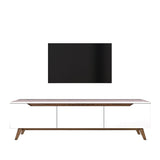 TV Meubel Osiris Wit Donker Walnoot Melamine 180x48,6x35 cm