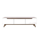 TV Meubel Osiris Wit Donker Walnoot Melamine 180x48,6x35 cm