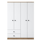 Kledingkast Aspen Walnoot Wit Melamine 120x170x42,5 cm