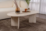 Ovale salontafel travertin melamine - Japandi -  119x60 cm - Sota
