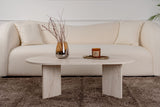 Ovale salontafel travertin melamine - Japandi -  119x60 cm - Sota