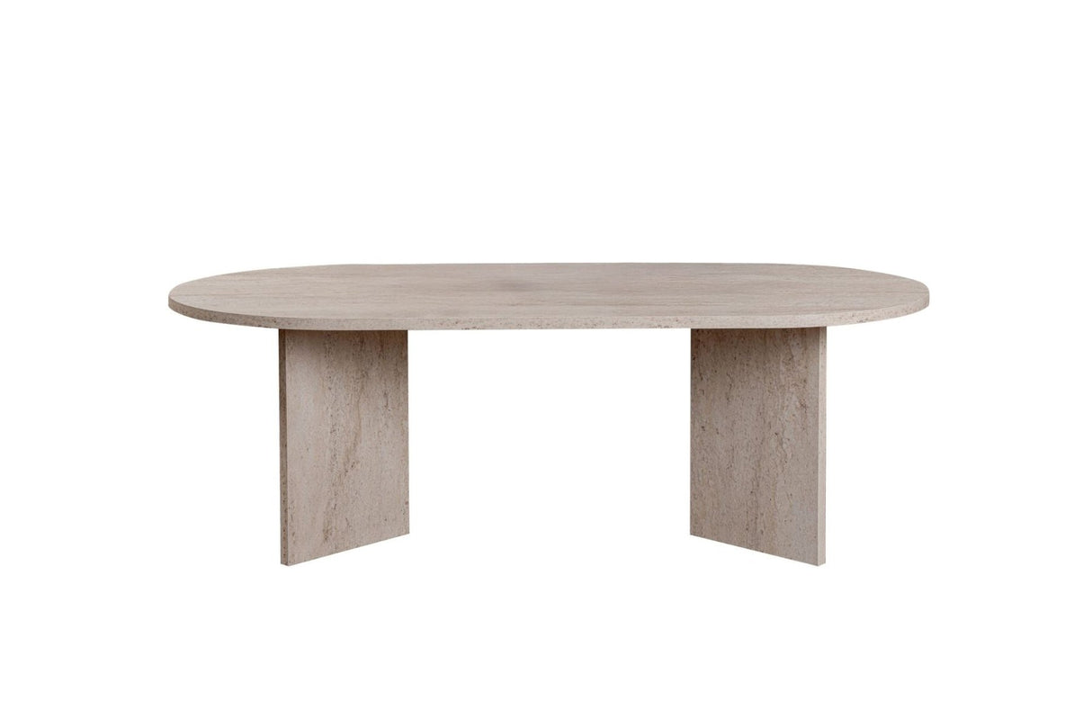 Ovale salontafel travertin melamine - Japandi -  119x60 cm - Sota