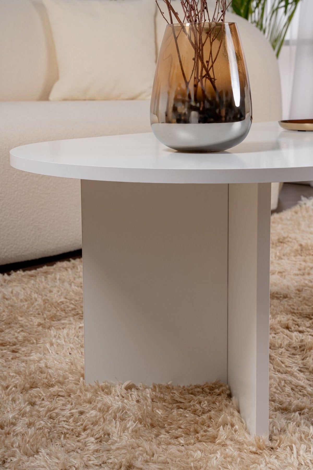 Ovale Salontafel Sapphire Wit Sabla - 119x60