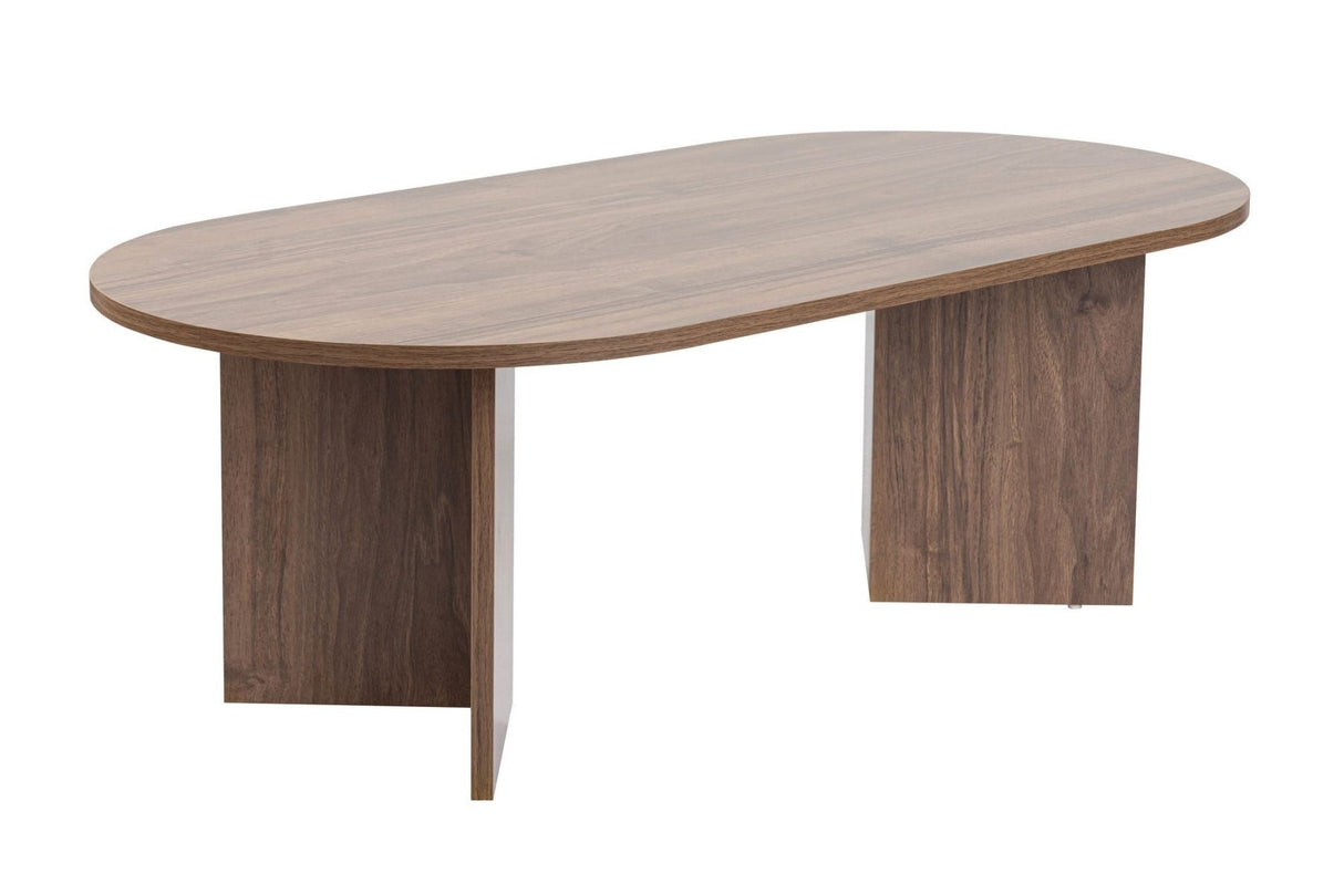 Ovale Salontafel Walnoot Look Sabla - 119x60