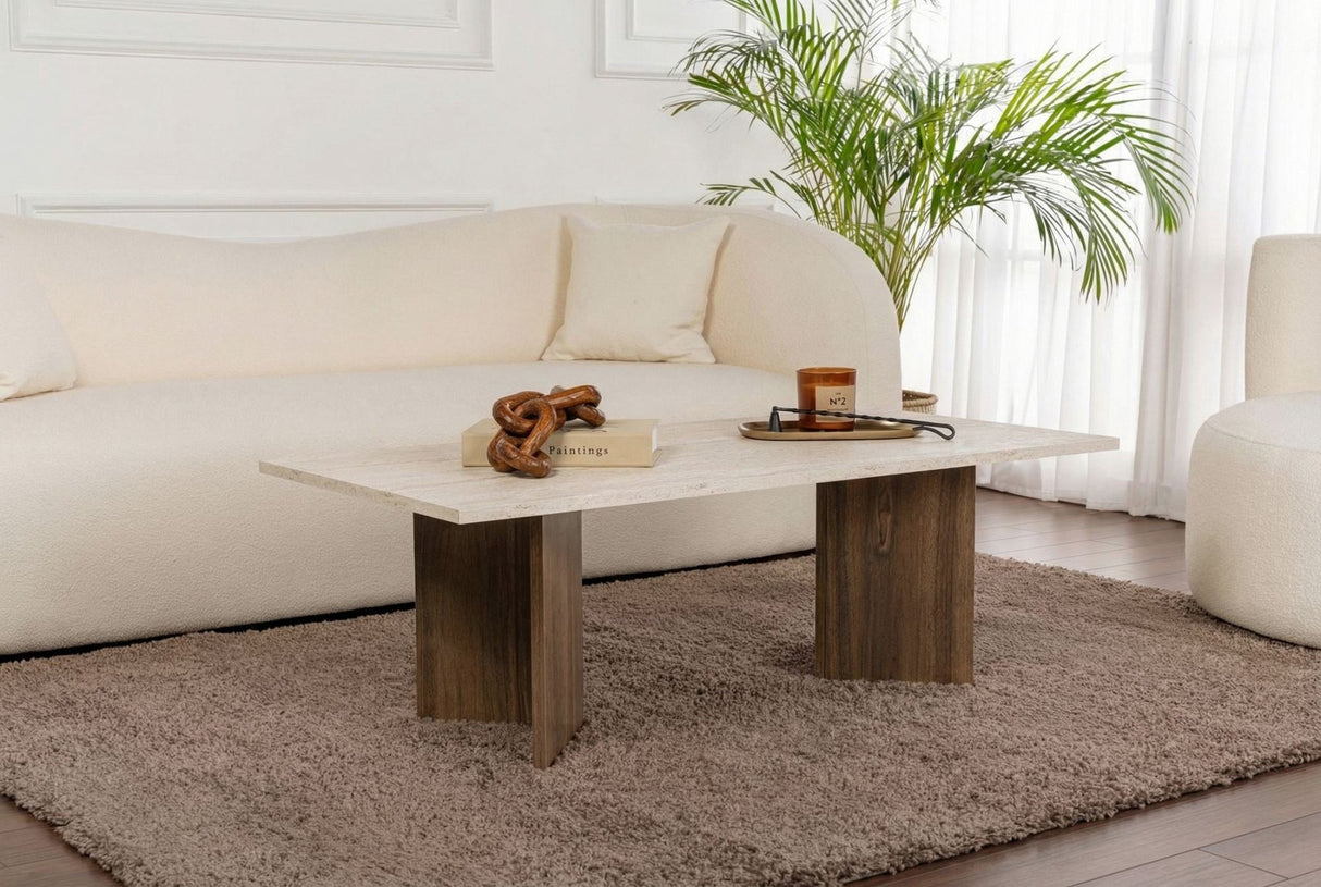 Sabin - Travertine, Venezia Walnut Travertine Walnut 100% MELAMINE COATED PARTICLE BOARD