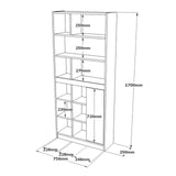 Boekenkast Thule Eik Wit Melamine 76,5x170x25 cm