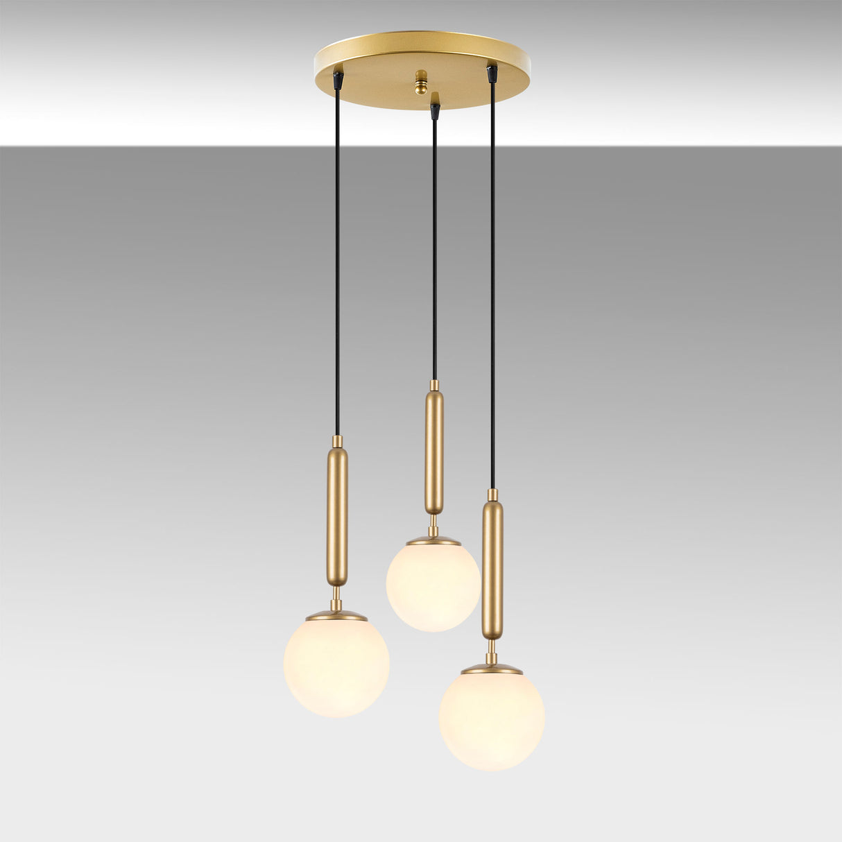 Hanglamp 3-lichts Goud Glas Cascade