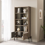 Boekenkast Solis Bruin Antraciet Melamine 79,6x160x25,5 cm