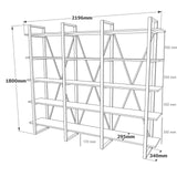 Boekenkast Lyra Atlantisch Dennenhout Melamine 219,6x180x34 cm