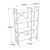 Boekenkast Cascade Atlantisch Dennenhout Melamine 87,5x138x30 cm