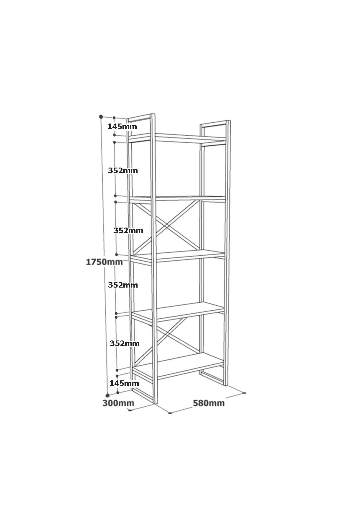 Boekenkast Zephyr Atlantisch Dennenhout Melamine 58x175x30 cm