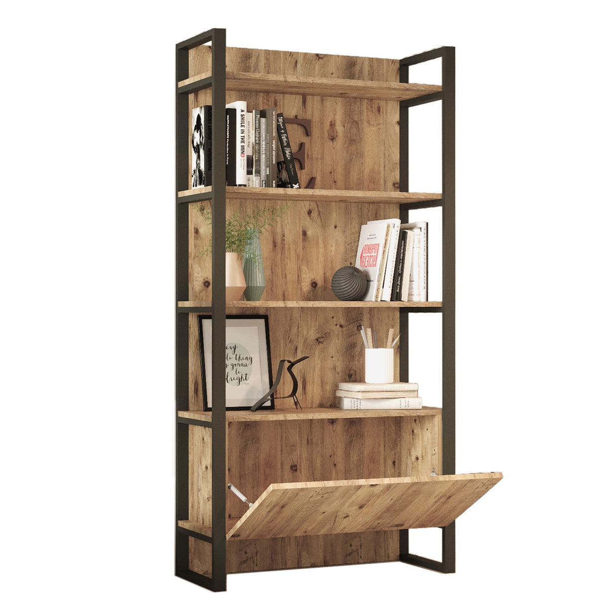 Boekenkast Lyra Atlantisch Dennenhout Melamine 90x180x34 cm