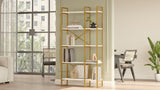 Boekenkast Valdis Wit Goud Melamine 87,5x175x30 cm