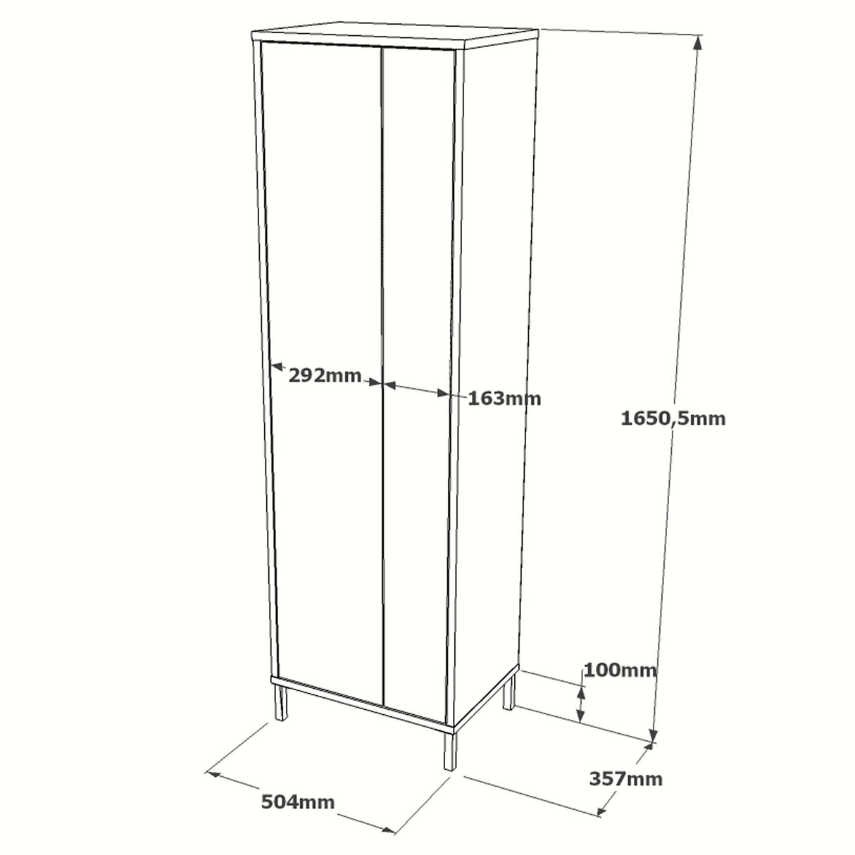 Wandkast Ithaca Wit Melamine 50,4x165x35,7 cm