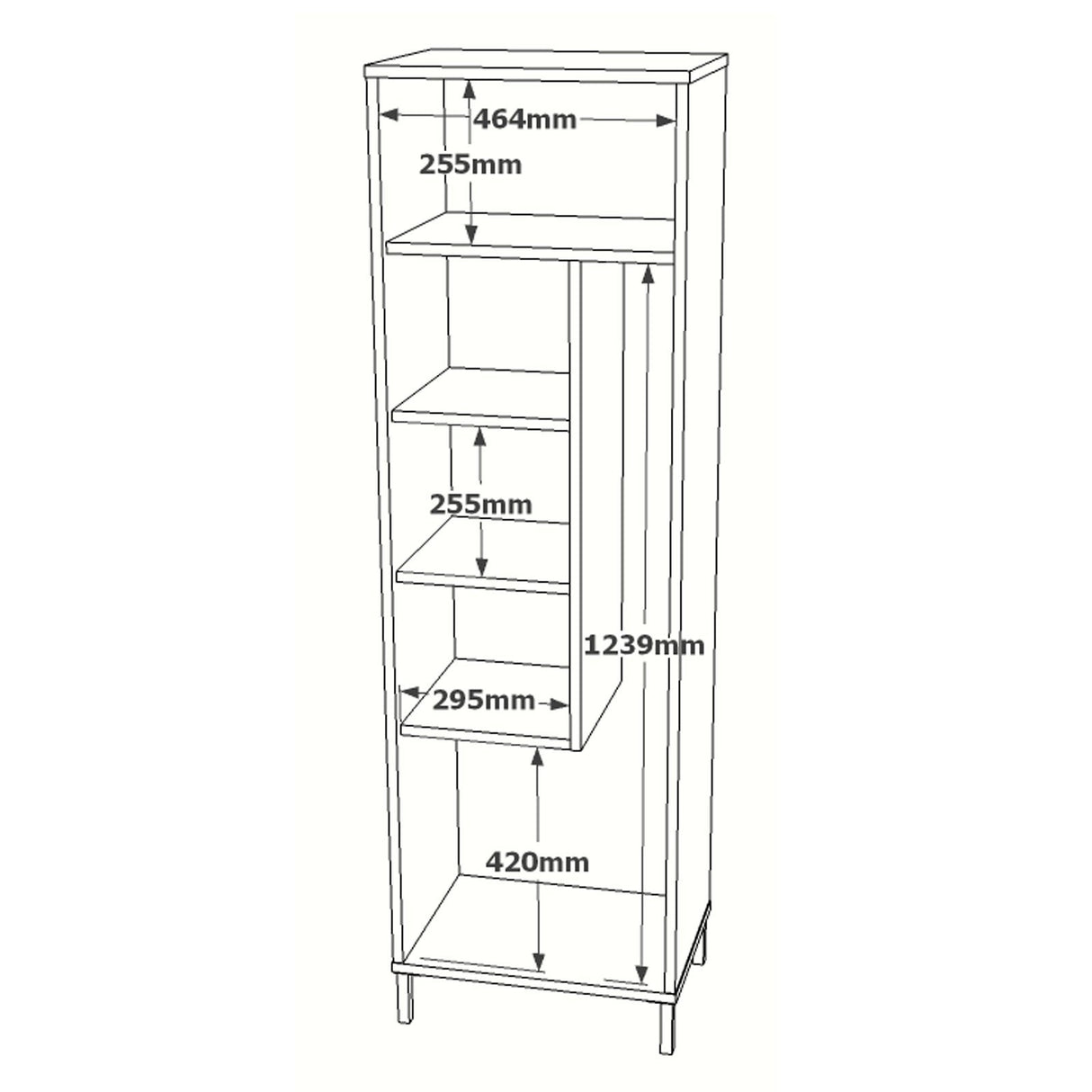 Wandkast Ithaca Wit Melamine 50,4x165x35,7 cm