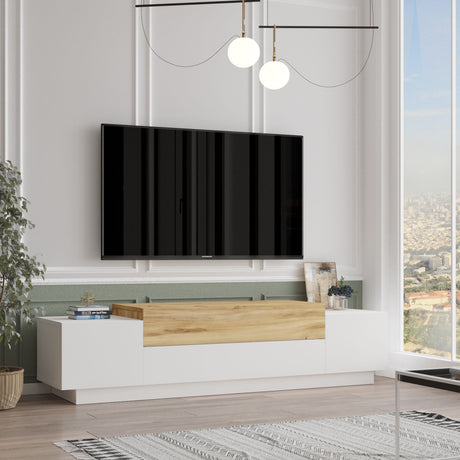 TV Meubel Reykjavik Wit Wit Melamine 160x38,7x37,3 cm