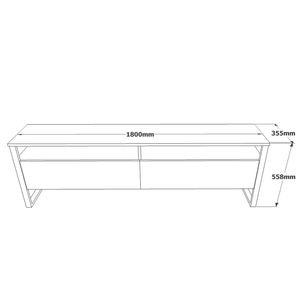 TV Meubel Set Sable Atlantisch Dennenhout Melamine 180x56x35,5 cm