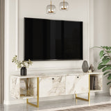 TV Meubel Hespera Wit Goud Melamine 160x47,6x40 cm