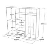 Kledingkast Astra Bruin Grijs Melamine 207,6x183,8x50 cm