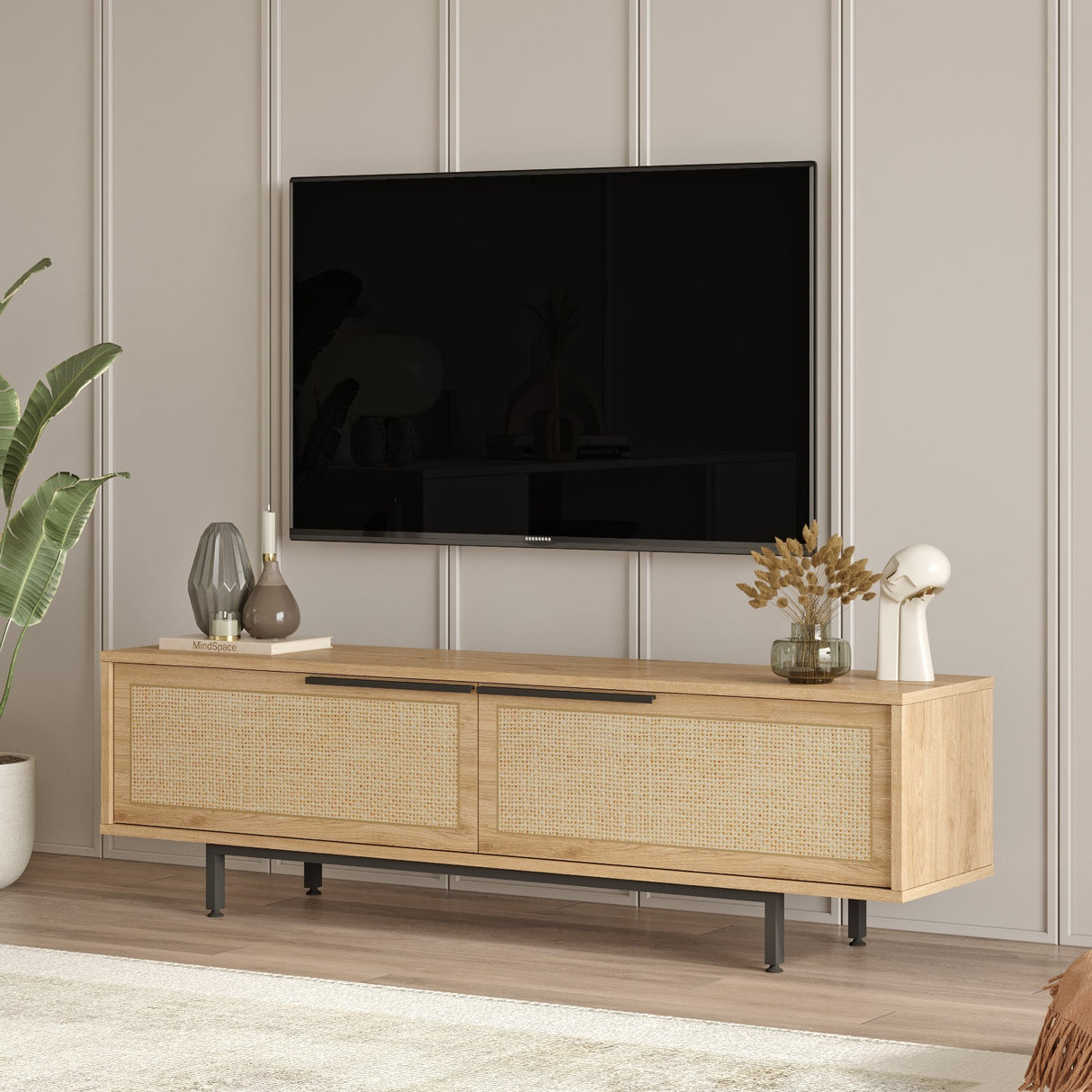 TV Meubel Kosmos Walnoot Eik Melamine 160x45,1x35,5 cm