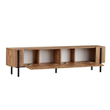 Nexus tv-meubel eikenlook met zwart 180 cm Atlantic Pine eikenlook en zwart Melamine gecoat houtcomposiet