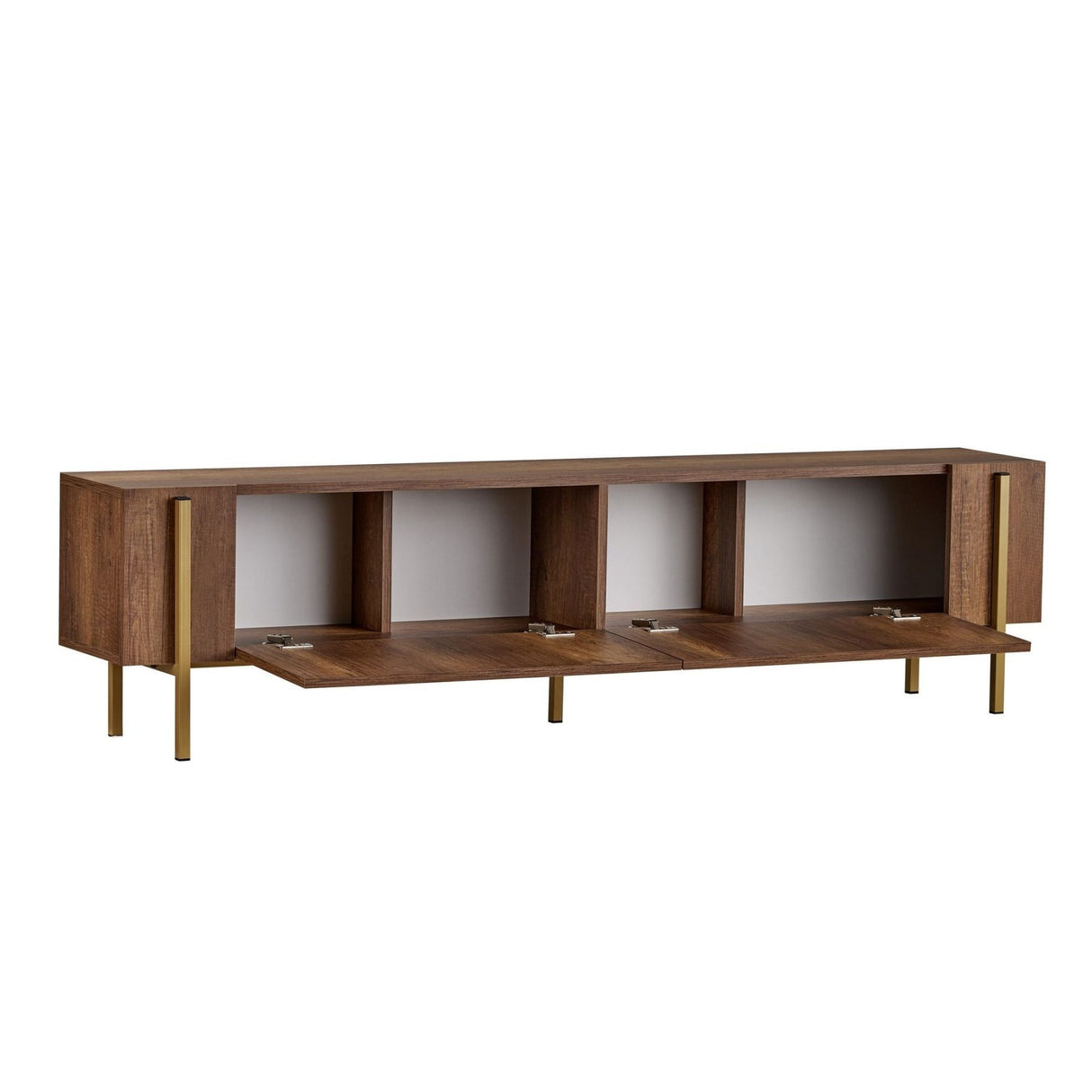 Nexus tv-meubel walnootlook met goud 180 cm Barok walnootlook met goud Gemelamineerd hout