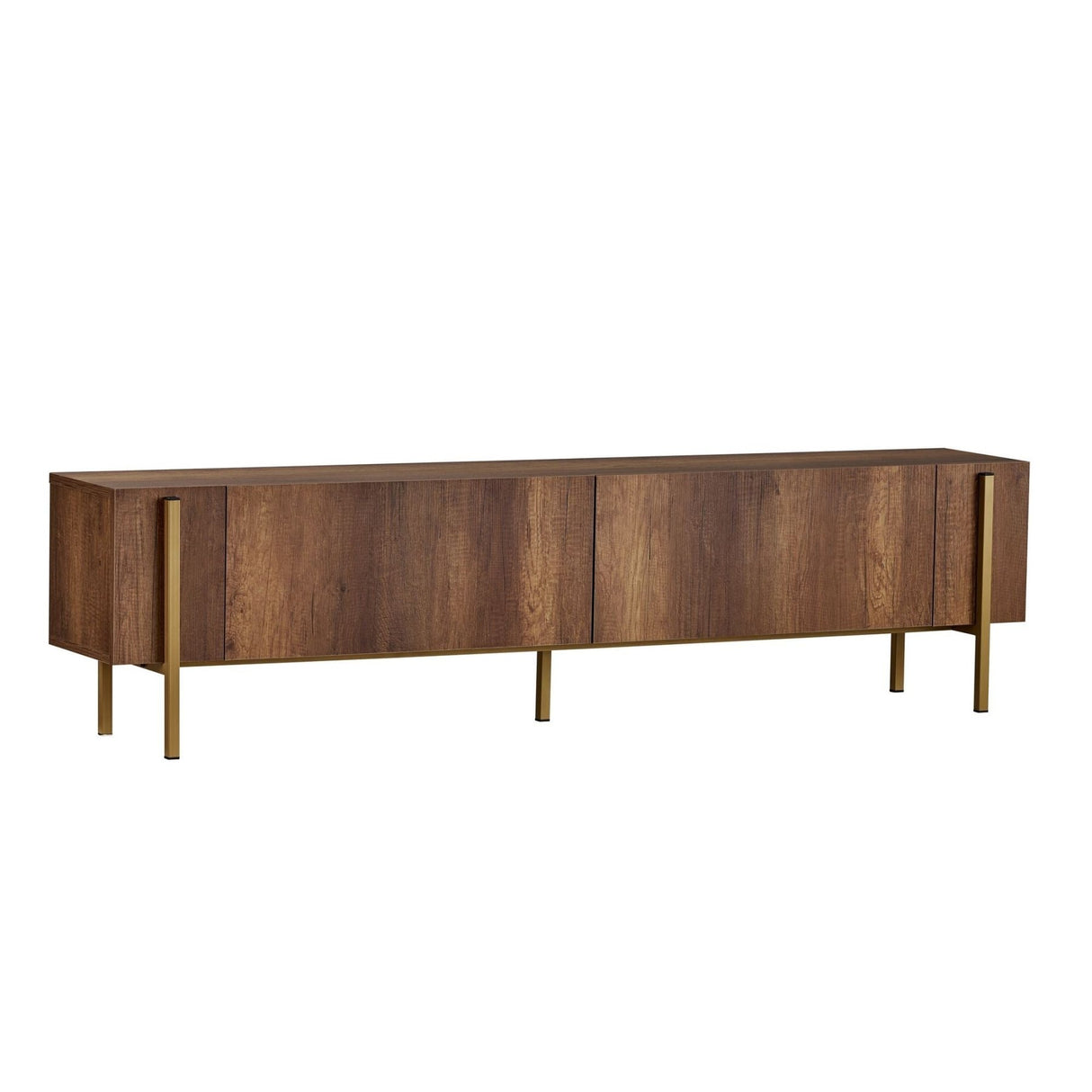 Nexus tv-meubel walnootlook met goud 180 cm Barok walnootlook met goud Gemelamineerd hout