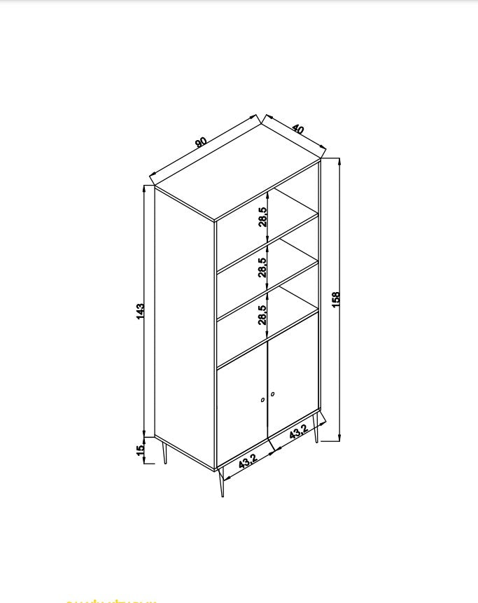 Boekenkast Jut Eik Beukenhout 40x110x90 cm