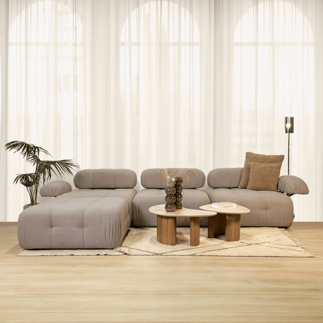 Modulaire bank 3-zits met hocker Doblo beige