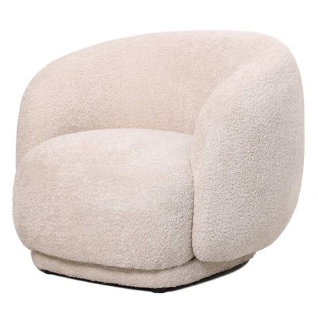 Ronde fauteuil Bowie bouclé naturel