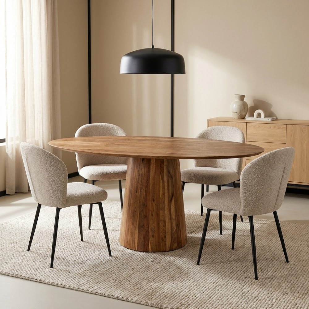 Ovale Eettafel Amelia Acaciahout O-poot