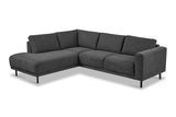 Moderne 3-zits hoekbank met Lounger Antraciet Stof Aniko links 240x197x78 cm
