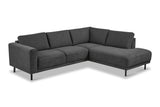 Moderne 3-zits hoekbank met Lounger Antraciet Stof Aniko rechts 240x197x78 cm