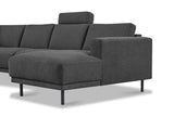 Moderne U-Bank hoekbank Antraciet Stof Aniko links 310x197x78 cm