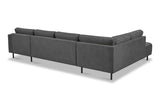 Moderne U-Bank hoekbank Antraciet Stof Aniko links 310x197x78 cm