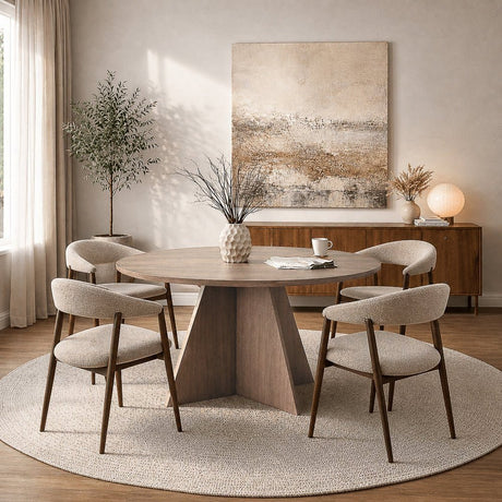 Eettafels-Eetkamertafel rond Walnoot - 120 cm - Mary-Dimehouse