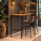 Bartafel Walnoot melamine - 90 x 48 cm - 92 cm hoog - North