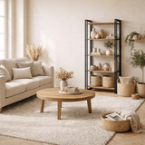 Boekenkast Cosmo Atlantisch Dennenhout Zwart Melamine 60x180x35 cm